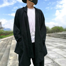 Load image into Gallery viewer, Hiphop Men's Cardigan Hoodie Cloak Long Sleeve Autumn Hoody Trench Casual Jacket Cape Coat Men Clothing Black New Coat NCERUN
