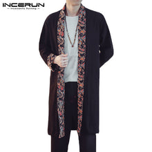 Load image into Gallery viewer, Japan Style Autumn Coat Men's Coat Cardigan Long Sleeve Open Stitch Floral Loose Patchwork Outwear Hombre Shirt Camisas Fashion